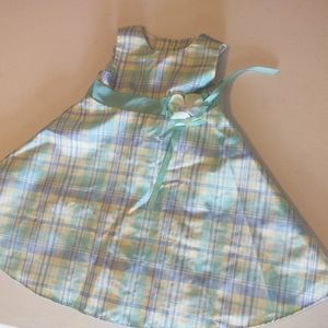 Sophia Rose Toddler Girls Green Blue Plaid Checked Easter Dress Size 18 M Tulle